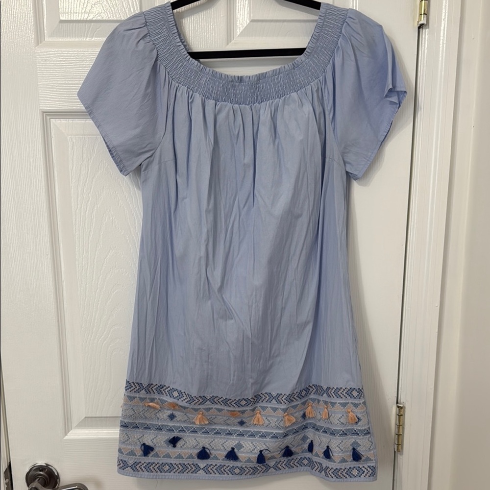 Light Blue Embroidered Dress
